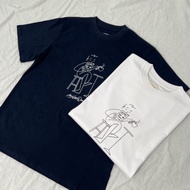 Aime Leon Dore Sketch Portrait Cartoon Print American Trendy Brand Men And Women Round Neck Short-sl
