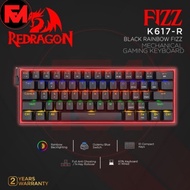 REDRAGON FIZZ-K617-R (BLACK) RAINBOW Mechanical Gaming Keyboard 60% | Official Warranty | FANCY_MAKA