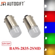 10PCS BA9S T4W 2835 Green LED Car Light Bulb Interior Car LED License Plate light 2 LED 2835 SMD DC12V24V White Red Blue