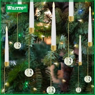 Christmas Tree Candles with Remote Timer Flameless LED Taper Candles with Clear Ball/Snowflake/Icicl