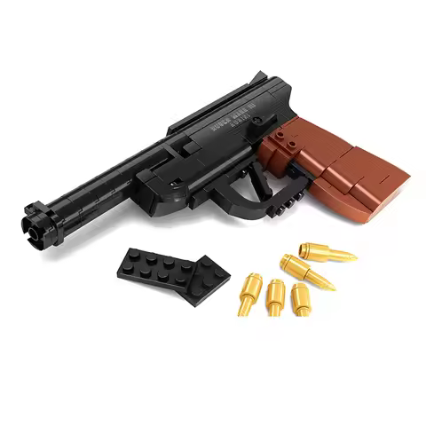 Factory Sales Luger P08 Pistol GUN Weapon Arms Model 1:1 DIY Model Building Blocks Christmas toys Gi