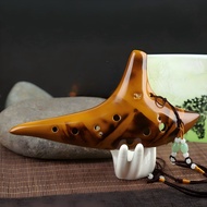 Ocarina 12 Hole AC Tuning Straw Braised Soil Alat Muzik Ocarina Flute Set Instrument for Beginner