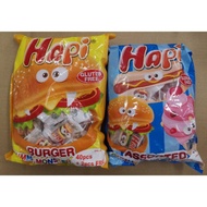 [BORONG] HAPI BURGER / ASSORTED / PIZZA KING GUMMY CANDY JUMBO PEK EKONOMI HALAL HARIBO BEBETO YUPI 