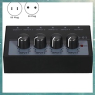 Mixer Ultra Low Noise 4 Channel Mixer 4 Input 1 Output DC 5V Mini Audio Mixer Microphone Guitar Mixe