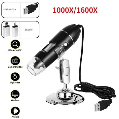 Digital Microscope Camera 1600X 3in1 Type-C USB Portable Electronic Microscope For Soldering LED Mag