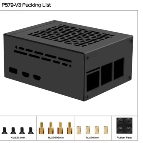 A46M-For Raspberry Pi 5 Case (P579-V3) Support Pcie M.2 Nvme SSD Shield Top X1001 / X1003 / X1000 / 