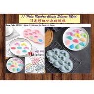 11 Holes Rainbow Clouds Silicone Mould