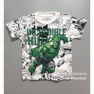 Boys' T-shirt - White Superhero Tshirt Full Print Tee Hulk - Ori