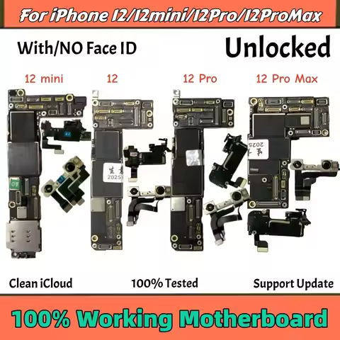 Unlocked For iPhone 12 Pro Max Motherboard With Face ID Support Update For iPhone 12 mini Clean IClo