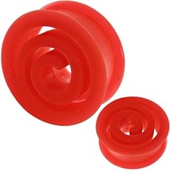 Flexible Silicone Double Flare Flesh Tunnel Gauge Earring Ear Piercing available size 2g (6mm) to 15