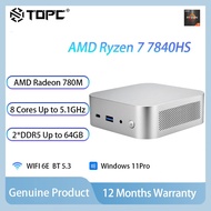 TOPC Mini PC AMD Ryzen 7 7840HS DDR5 USB4 WiFi 6E Dual M.2 SSD Windows Office/ Gaming Desktop Comput