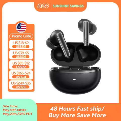 QCY MeloBuds N70 Adaptive ANC Wireless Earbuds Bluetooth 6.0 LDAC Hi-Res Audio 6 Mics Wireless Charg