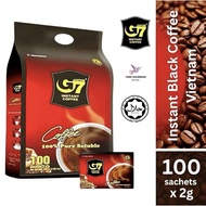 G7 Coffee Instant Black Coffee 100% Pure Soluble 100 sachets 2g each Vietnam