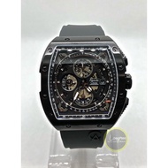 [Latest 2021] ALEXANDRE CHRISTIE AC 6411 MC LIPBABA / AC6411 Chronograph Black Dial Black FKM Rubber Strap Men Watch