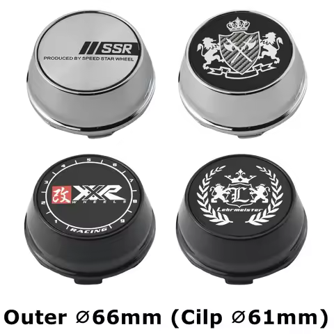 4PCS 66MM OD / 61MM ID Cap For Rims SSR XXR VIP LEHR MEISTER Emblem Wheel Center Cap Sport Car Logo 