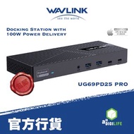 WavLink - 3顯示器 4K@60Hz USB-C DisplayLink HDMI和DP 13合1擴充塢站PD功率100W Docking Station UG69PD25 PRO 支援 M1 M2 Mac