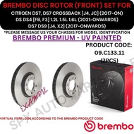 BREMBO GENUINE DISC BRAKE ROTOR (FRONT, REAR) FOR CITROEN DS7 CROSSBACK [J4, JC] / DS DS4 [FB, F3] /