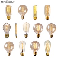 Retro Vintage LED Edison Bulb E27 40W ST64 G80 G95 G125 Amber Glass Lamp Incandescent Lamp Filament