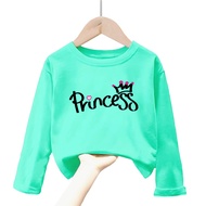 baju kaos anak perempuan gambar princes lengan panjang Tshirt kids princes 1-12 tahun k.163