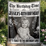 Personalized Vintage Retro Birthday Tapestry Wall Hanging Custom Name Age 30th 40th 50th 60th 70th 8
