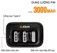 Mic thu âm không dây GoChek Ultra Plus D cho máy ảnh và điện thoại - Bộ 2 mic có hộp sạc