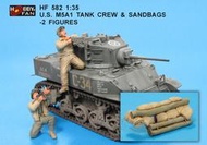 Hobby Fan 戰鷹 1/35 HF582 二戰美軍 M5A1 戰車兵及沙包 (2人型)