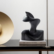 Rzone Modern Simple Black White Abstract Artwork Portrait Crafts Study Window Cabinet Interior Decor