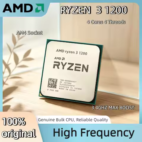 AMD R3 1200 High Performance 4 Core 4 Thread 3.4GHz Max Boost 14nm AM4 8MB L3 65W DDR4 2667MHz CPU D