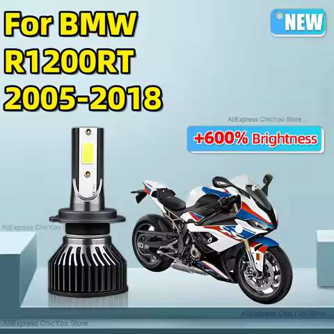For BMW R1200RT 2005 2006 2007 2008 2009 2010 2011 2012-2018 1Pcs H7 LED Headlight Bulb COB Motorbik