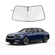 Windshield Sunshade Compatible with BMW 5-Series 2024 G60,Auto Memory Wire Sunshade 1PCS,Interior Fr