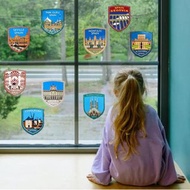 炫彩玻璃貼系列西班牙 一套9張 金銀五彩蔥玻璃窗貼 創意INS