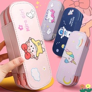 Kabaxiong Stationery Box Multifunctional Pencil Case Large Capacity Canvas Pu Waterproof Stain Resis