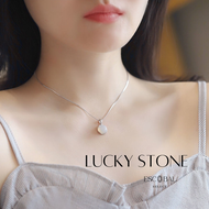 ESCOBAL✨พร้อมส่ง ใส่ได้ 2แบบ สร้อยเงินแท้ Lucky Stone สร้อยหินนําโชค สร้อยมงคล สร้อยคอเงินแท้ สร้อยคอผู้หญิง สร้อยแฟชั่น