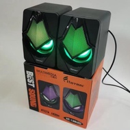 USB Speaker Laptop Desktop Stereo Speaker PC Computer Speaker HT-128 LED Gaming Speaker with RGB LED