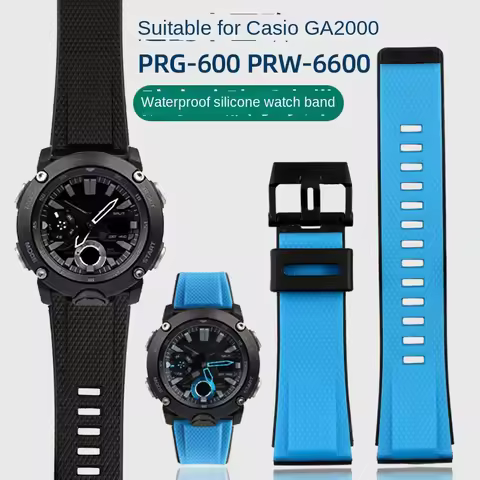 Rubber Strap For Casio G-SHOCK Octagonal GA 2000 GA-2000-1A2 PRG-600 Watchband Waterproof Silicone S