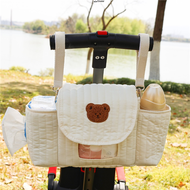 △♘▫Stroller Off-White Bear Magic Bag Slanted Hanging Dual-Purpose Hanging Bag Cartoon Mommy Bear Cos
