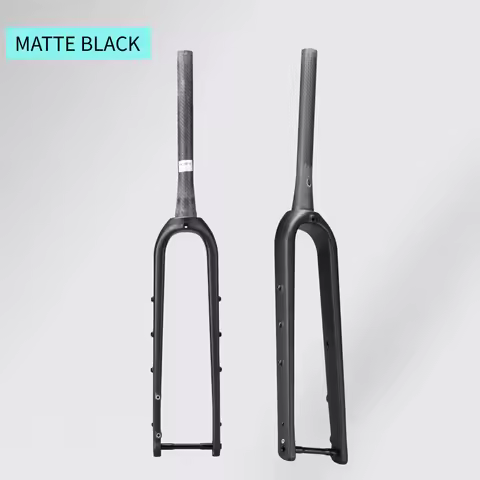 RC-TD-FK03 Carbon Gravel Bicycle Fork 700C 12x100mm Thru Axle Black 1-1/2" Tapered Disc Brake Travel