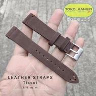 Strap Watch Tali Jam Tangan Kulit Asli Tissot PRC-200 19mm Coklat Tua