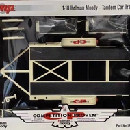 1/18 Tandem Car Trailer Dual Axle Trailer Heavy Duty Semi-Trailer Model Ornaments