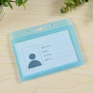 Plastic Transparent Badge Holder Staff Work Card Cover Case Horizontal Employee's Pass Card Case Sle