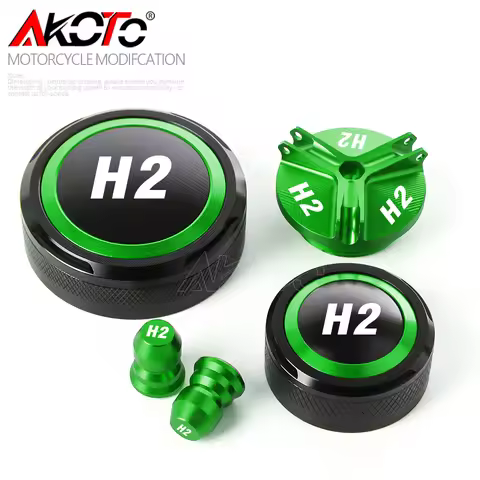 Front Rear Brake Fluid Reservoir Cover Engine Oil Filler Tire Valve Cap FOR KAWASAKI Ninja H2 ZH2 Z 