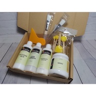 Decoupage Starter Pack For Beginner, Background Colour, Decoupage Glue, Clear Varnish, Gesso, Brush,