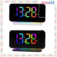 [Wunit] Digital Alarm Clock, Bedside Clock Colorful LED Display FM Radio Projection Clock, Mirror Clock, for Desktop Living Room