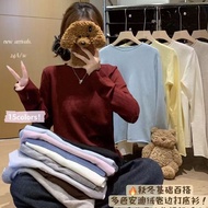 爆款 打底衫 上衣女韓版 ins 潮 oversize t shirt for women 早秋针织衫2025新款爆款打底衫内搭长袖薄款上衣秋冬高级感毛衣 Long Sleeve Thin-Knit 