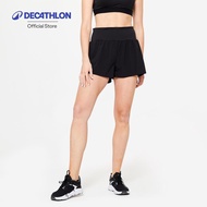 Decathlon Women'S 2-In-1 Fitness Shorts 2-In-1 For Exercise-Black