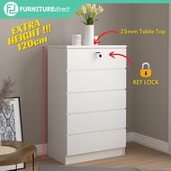 Furniture Direct MALMO XL SIZE /ESCOT 5 drawer chest with key lock/ almari baju