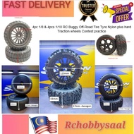 4pc 1/8 & 4pc 1/10  RC Buggy Off-Road Tire Tyre Nylon plus hard Traction wheels Contest practice ori
