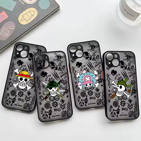 New O-One Pieces Logo For Xiaomi MI 15T 12T 11 10 POCO X7 X6 X5 X4 X3 M6 M5 M4 M3 F5 Pro Frosted Tra