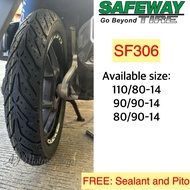 Safeway Tire Tubeless Tire size 14 (SF306) with sealant and pito