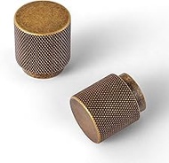 Goo-Ki 6 Pack Knurled Antique Brass Cabinet Knobs Vintage Bronze Drawer Knob Solid Aluminum Retro Br
